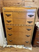 Antique Waterfall 5 Drawer Chest