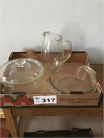 GLASS PITCHER & BAKING DISHES