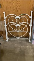 Twin size white metal head, and footboard