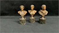 3 Bronze Roman Bust