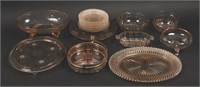 Assorted Pink Depression Glass Dishes