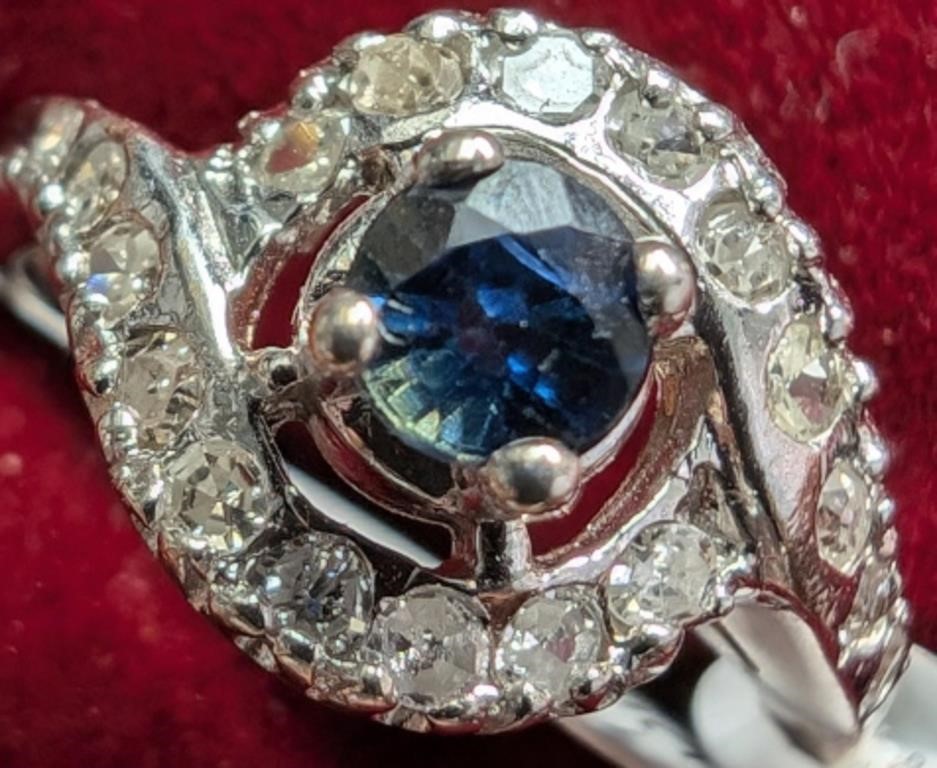 $1400 14K  2.44G,0.25 Natural Treated Blue Diamond