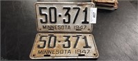 1947 Minnesota License Plates