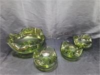 2 Bowls & 2 Candle Holders Anchor Hocking