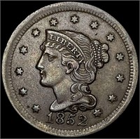 1852 Braided Hair Large Cent CLOSELY UNCIRCULATED