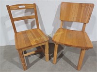 (2) VTG Hardwood Dining Chairs