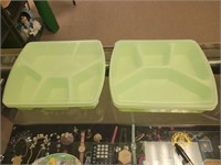 Plastic Covered Divided Dish Lot
