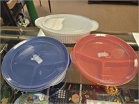 Plastic Divided, Covered Dish Lot