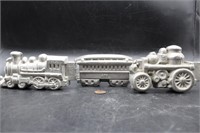 S & CO. Pewter Ice Cream Molds-Fire Engine, Trains