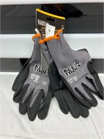 Klein Tools Large Gray Nitrile Dipped Gloves (2pr)