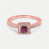 14K ROSE GOLD 2.00CT RUBY 1.00CT DIAMOND RING