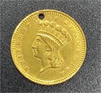 1861 Indian Princess Head $1 Gold Coin