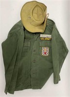 US Army Vietnam War Military Shirt & Hat