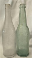 Lot of 2 vintage glass bottles
