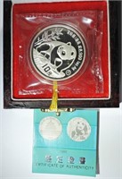 1990 CHINA 10 YUAN 1oz .999 SILVER PANDA