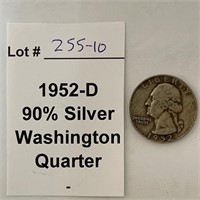 1952-D 90% Silver Quarter