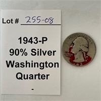 1943-P 90% Silver Quarter