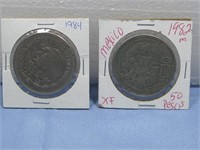 Two Mexico 50 Peso Coins