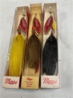 (3) Mepps weighted Tandem hook Lures