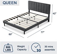 $279 - Molblly Queen Bed Frame Upholstered Platfor