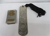 STERLING SILVER MONEY CLIP & STERLING BOOK MARK