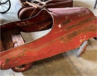 Antique Metal Pedal Firetruck (no steering wheel)