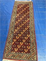 Hand Knotted Agra Tabriz 6.3x2.4 ft