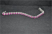 Pink topaz tennis bracelet