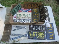 Assortment of license plates.