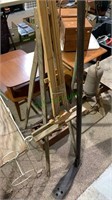 Smallwood easel with a wall drying rack and an