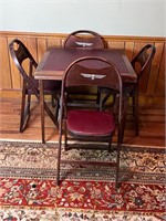 Carrom Company Folding Table & 4 chairs 1927-30
