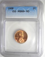 1958 Cent ICG MS66+ RD