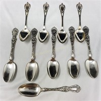 (10) Engraved Sterling Spoons