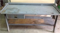 Metal work bench with electric 72x28x37"