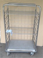 Stainless steel bakers cart, hard rubber casters