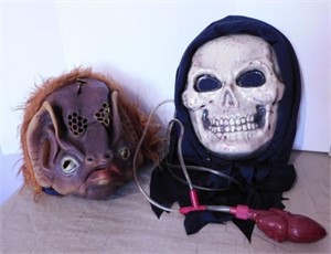 Halloween: Masks - Skull & pumpkin candle holders