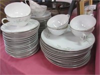 partial set of mid-century dishes