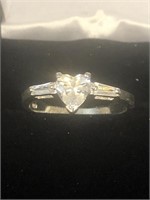 Sterling Silver Ring w/ Heart Shaped CZ