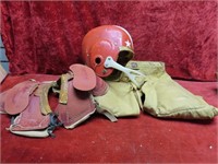 Vintage Child's Football uniform. Helmet, pants.