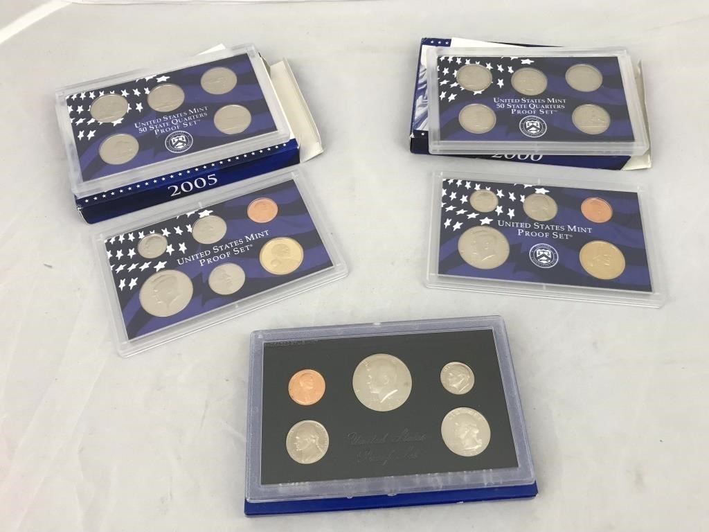 3 US Coin Proof Sets 1983, 2000, 2005