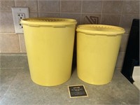 Set of 2 Yellow Vintage Tupperware Canisters