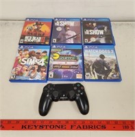 (6) PS4 Games and Controller- Including Sims 4,