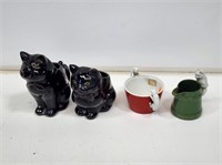 Vintage Cat Creamers and Sugar Dishes