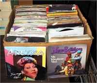 Vintage 45 Rpm Records Huge Box Lot Assortment