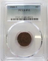 1908-S Indian Head Penny PCGS F12