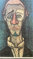 BERNARD BUFFET "TETE DE CLOWN" PRINT ON CANVAS