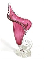 Chalet Glass Cornucopia Jack In Pulpit Vase 13.5"