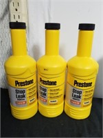 Three new Prestone stop leak additive engine oil
