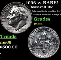 1996-w Roosevelt Dime RARE!  Top Pop! 10c Graded m