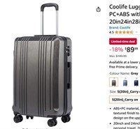 Coolife Luggage Expandable Suitcase PC+ABS